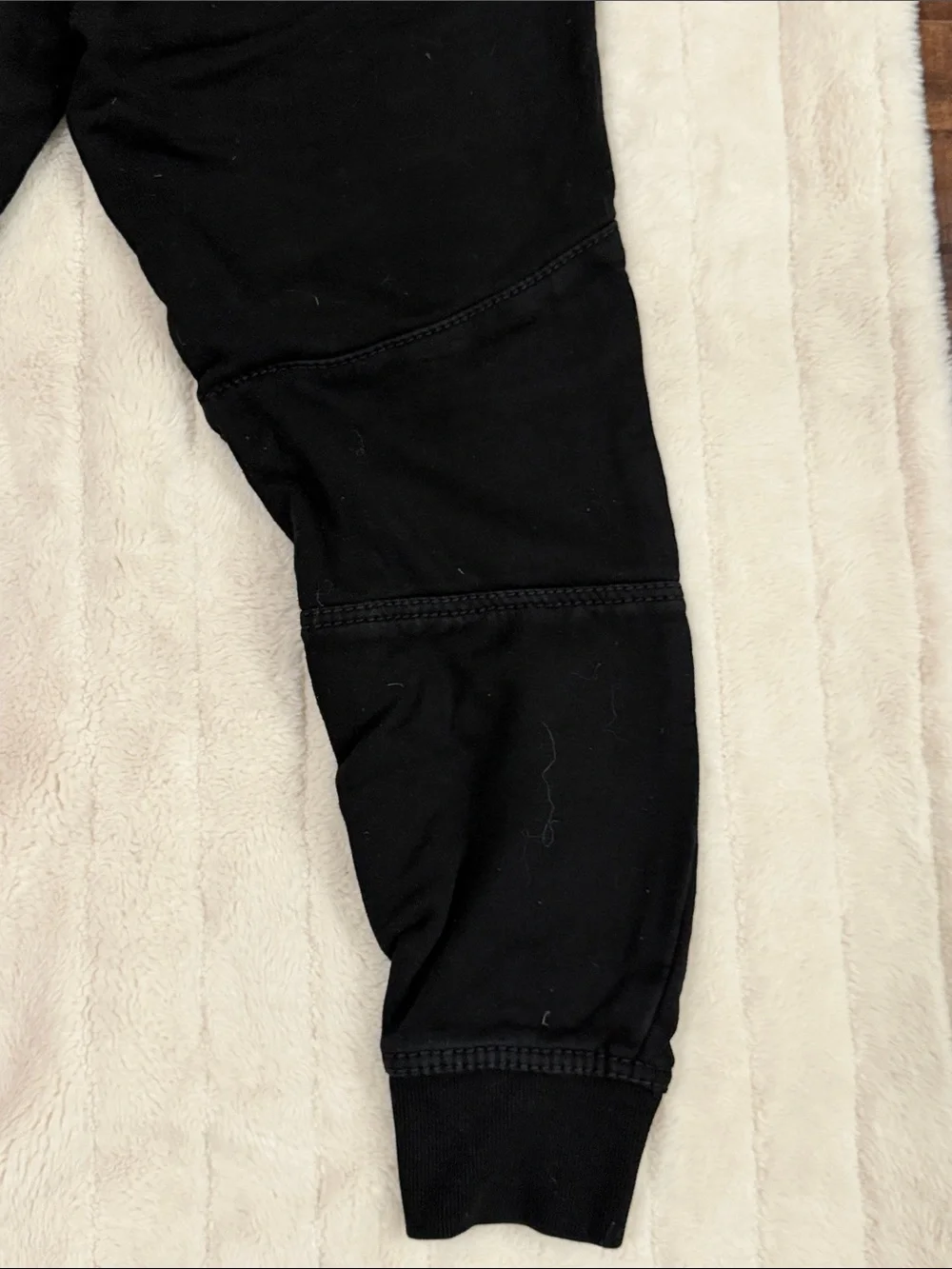 True Religion Black Ribbed Knee Jogger Sweatpants